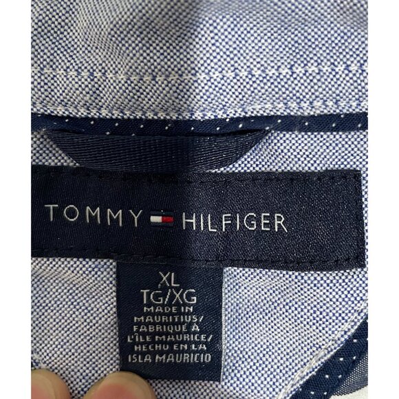 Tommy Hilfiger Mens XL Plaid Button-Down Shirt Yellow/Blue100%Cotton Long Sleeve - Picture 9 of 12